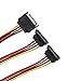 SATA 15pin Power Extension Cable,SATA 15 Pin Male to 90 Degrees 2 Female Power Y Splitter Cable Adapter,7inch (SATA 15Pin 1 to 2)