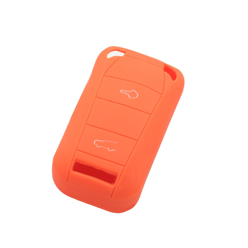 BROVACS Silicone Cover Protector Case Holder Skin Jacket Compatible with PORSCHE 2 Button Flip Remote Key Fob CV9921 Orange — image 1
