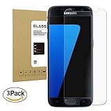 3 pack Galaxy S7 Screen Protector Glass (Full Screen Coverage), Tanpoer Bye-Bye-Bubble Samsung Galaxy S7 Tempered Glass Screen Protector