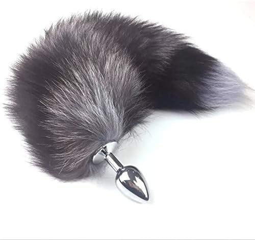 DEEPLOVE-Massaging Wand Plug Anale Cosplay Toy Super Long Fox Tail Back Court Metal Fox Tail Plug Bdy Wand Massage