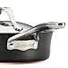 Anolon Nouvelle Copper Hard Anodized Nonstick Sauce Pan/Saucepan with Straining and Lid, 3.5 Quart, Gray