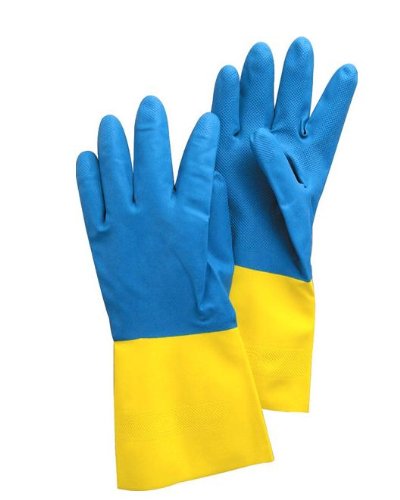 Agrihypermart AHM BYG BI-Color Nitrile Gloves for Garden Works and Moisture Works