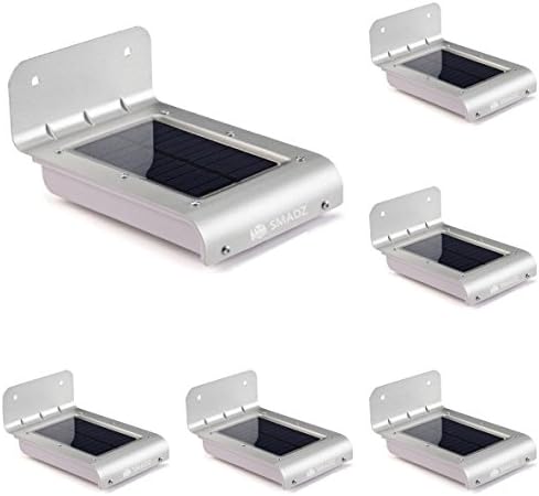 SMADZ SL41A Security Solar Motion Light 16 LEDs for Outdoor Garden Fence Wall Step Waterproof (Pack of 6)