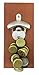 Wall Mounted Magnetic Bottle Opener and Cap Catcher with Hanging Kit, Made with Premium Beech Wood and Upgraded Stronger Magnets for Home Bar Kitchen or Man Cave