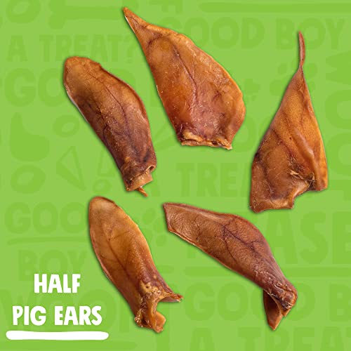 JollyBarks Half Pig Ears for Dogs 6Inch Premium Natural Single