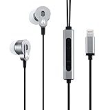 xFyro L1 Lightning Headphones / Earphones / Earbuds for Apple iPhone 7, 7 Plus, iPad, iPod with Sound Cancellation and Remote - No Microphone (Silver)