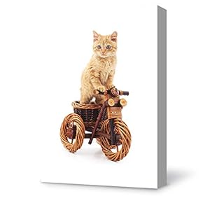 Canvas Wall Art Cute Yellow Cat Modern Home Decor Canvas Painting Wall Decoration for Bedroom Living Room - 12x18 inches