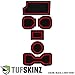 2016-Up Toyota Tacoma 3RD GEN Interior Cup Holder Inserts w/ QI Charger (Black/Red, Automatic Transmission - Include QI Insert)