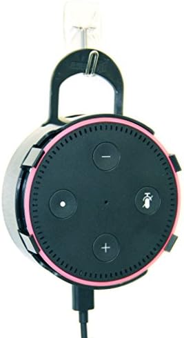 AMAZ247 2nd Generation Echo Dot Protective Case for Echo Dot Gen 2, Alexa Case Cover Bag Box Accessories, Wall Mount with Hanger Loop (Black & Hook)