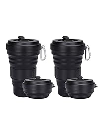 DARUNAXY   Juego de 2 vasos de viaje plegables, de