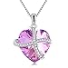 Grace Women’s Necklace,Heart Necklace,Pendant Necklace Made with Austria Crystal, Fashion Jewelry(Pink)