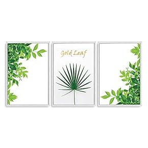 3 Piece Framed Canvas Wall Art for Living Room, Bedroom Green Plants Theme Canvas Prints for Home Decoration Ready to Hang - 16"x24"x3 Panels