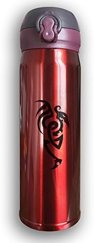 Tribal Dragon 3D Printing Stainless Steel Insulated Vacuum Mug Beverage Lid Sports Drinking Bottle,Leak-Proof Vaccum Cup,Travel Mug,With Bounce Cover,Red