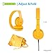 Wireless Bluetooth Headphones for Kids - BuddyPhones PLAY | Kids Safe Volume Limited to 75, 85 or 94 dB | Foldable with 14-Hour Battery Life | Optional Cable for Audio Sharing | Yellow
