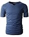 H2H Mens Casual Slim Fit Short Sleeve Notch V-Neck T Shirt of Various Colors DARKBLUE US M/Asia L (KMTTS0461)