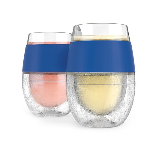 HOST Wine Freeze Cooling Cups in Blue (Set of 2), 2 Count (Pack of 1)