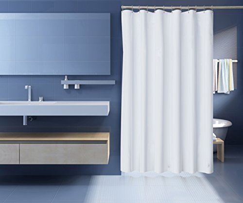 Blu Pier Tech Heavy Duty 8 Gauge Shower Curtain Liner White 72