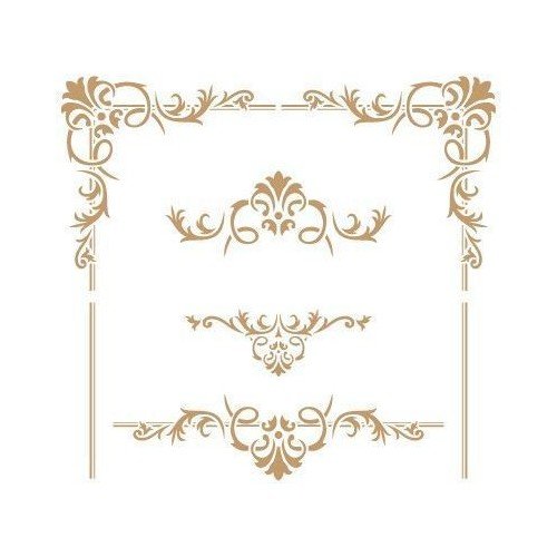 Stencil Deco Borders 057 Dots and Corners. Stencil size:11,5x9 cm (4,5x3,5 in) Design size: 18,6 x 17,3 cm (7,3x6,8 in)