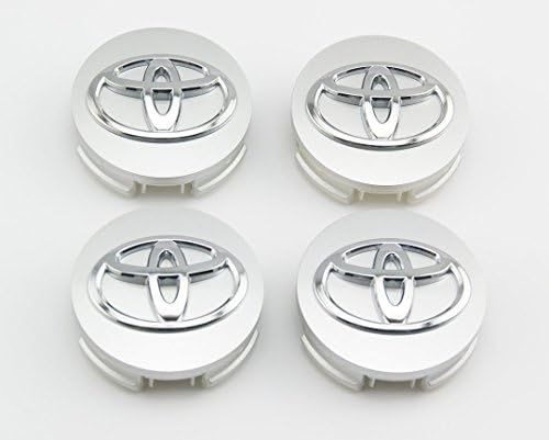 SQKJ For Toyota 62mm Outer Diameter Silver Wheel Center Hub Caps Cover 4-pc Set