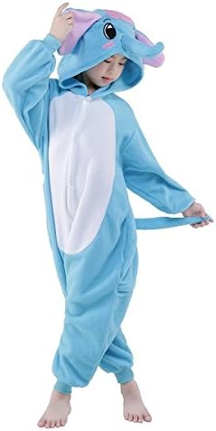 Highbest Childrens Homewear Cosplay Pajamas Cartoon Animal Onesies (105(Age6-8), Elephant)