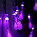 Qedertek Solar String Lights, 19.2 Ft 8 Modes 30 Water Drop LED, Solar Lights for Garden, Fence, Patio, Party and Holiday (Purple)