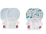 Goumikids Goumimitts Soft Stay On Scratch Mittens, 2 Pair 0-3m drops (aqua)/forest friends (aqua)mitts