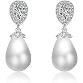 Elegant 14k Gold Freshwater Pearl & Moissanite Earrings - A Stunning Jewelry Gift for Her