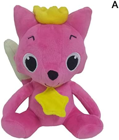 Xinhua488 1 Pcs Cartoon PinkFong Soft Plush Stuffed Toys Fox Toy Sharks Dolls Children Baby Animal Toys Gift (A)