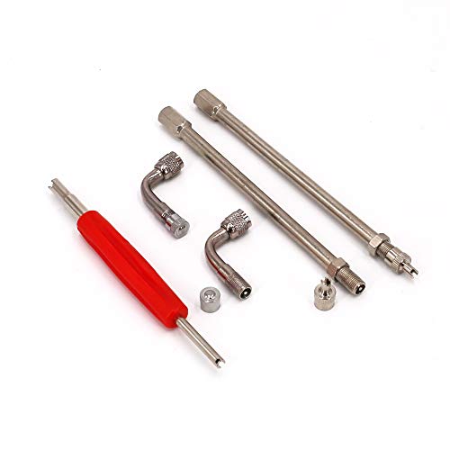 UTSAUTO Dually Valve Stem Extenders 5Pcs,6" Straight Metal Dual Wheel