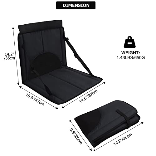 REDCAMP Folding Stadium Seat Cushion for Bleachers, Portable Bleacher