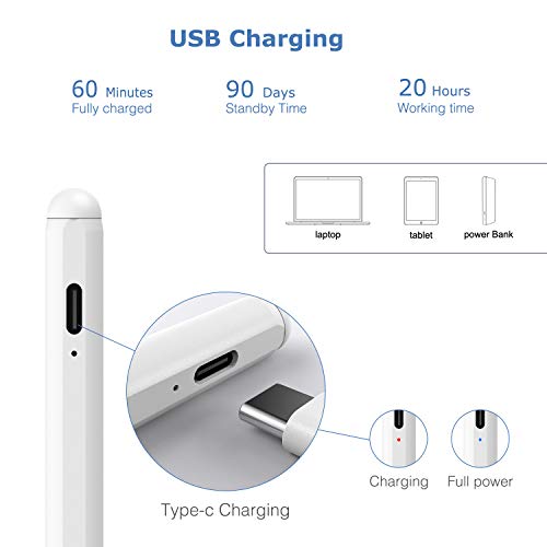 KECOW Stylus Pen for iPad with Palm Rejection Rechargeable Touch Switch