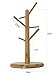 Bamboo Mug Tree Rack Stand with 6 Storage Hooks, Hold and Dry Large Coffee Mugs or Cups