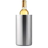 Jolitac Wine Chiller Bucket, Stainless Steel Double Wall Wine Cooler Bucket, Keeps Cold for Hours Wine Bottle Cooler Chiller Insulated Champagne Beer Ice Bucket (1 PC)