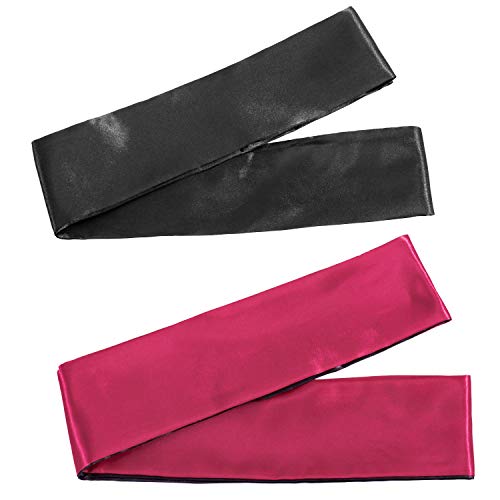Whaline-confezione-da-2-bende-in-raso-per-gli-occhi-mascherine-per-dormire-da-150-cm-nera-e-rossa