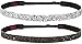 Hipsy Women's Non-Slip Headband Adjustable Glitter 2pk Black & Silver