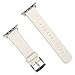 Wearlizer Genuine Leather Watch Band Replacement Strap w/ Metal Clasp for Apple Watch All Models 38mm Classic Buckle Beige