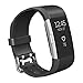 For Fitbit Charge 2 Bands,Hagibis TPU Replacement Accessories Bracelet Strap with Double Row Ventilation Holes for Fitbit Charge 2 HR Smart Watch (Black)