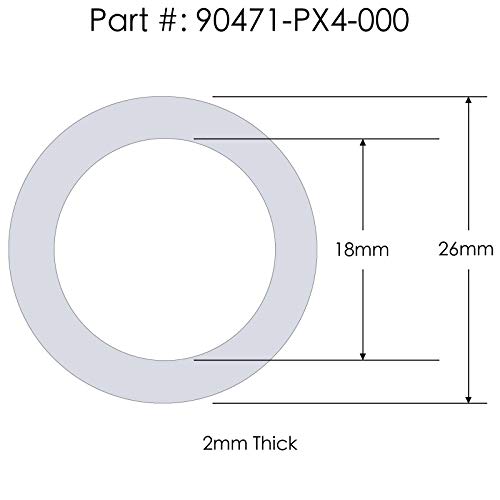 Prime Ave Automatic Transmission Drain Plug Aluminum Washers 18mm For Acura & Honda Part# 90471-PX4-000 (Pack of 10)