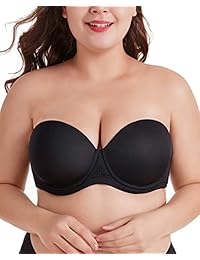 DotVol Sujetador sin tirantes para mujer con figura completa de contorno de aros, espalda de belleza, talla grande