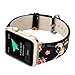 Designer Canvas and Leather Apple Watch Replacement Band for Women by Pantheon for the 38mm or 42mm, fits Apple iWatch 3, 2, 1 and Nike Edition