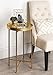 Kate and Laurel Celia Round Metal Foldable Accent Table with Mirror Tray Top, Gold