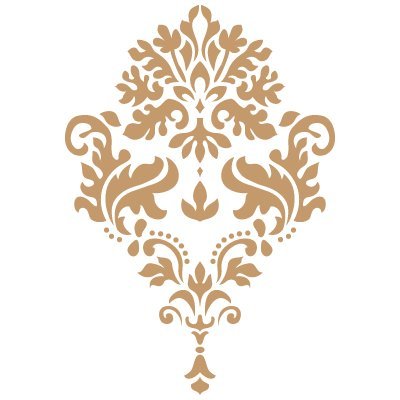 Stencil Deco Damask 040. Stencil size: 20x30 cm (7,9x11,8 in). Design size: 17,7x25,6 cm (7x10,1 in)