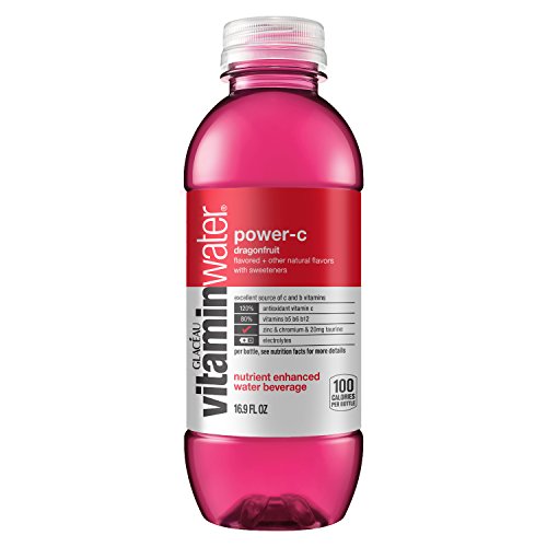 vitaminwater power-c electrolyte enhanced water w/ vitamins, dragonfruit drinks, 16.9 fl oz, 6 Pack