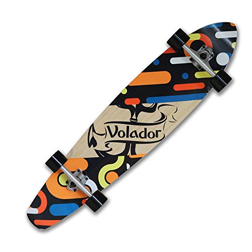 VOLADOR 42inch Freeride Longboard Complete Cruiser (Drop Through Deck - Camber concave) (Donut)