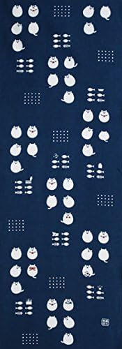 Amazon 染の安坊 本染め手ぬぐい Debuネコ 藍色 100cm 35cm 手ぬぐい ホーム キッチン オンライン通販