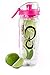 Live Infinitely 32 oz. Fruit Infuser Water Bottles With Time Marker, Insulation Sleeve & Recipe eBook - Fun & Healthy Way to Stay Hydrated (Pink Timeline, 32 Ounce)