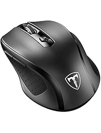 VicTsing MM057 2.4G Wireless Portable Mobile Mouse Optical Mice with USB Receiver, 5 Adjustable DPI Levels, 6 Buttons for Notebook, PC, Laptop, Computer, Macbook - Black