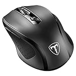 VicTsing MM057 2.4G Wireless Portable Mobile Mouse Optical Mice with USB Receiver, 5 Adjustable DPI Levels, 6 Buttons for Notebook, PC, Laptop, Computer, Macbook - Black