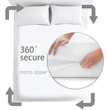 Safe and Sound Bed Bugs Mattress Encasement Waterproof Zippered Six-sided Mattress Protector- Vinyl Free &amp; Hypoallergenic King Size