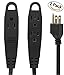 BindMaster 10 Feet Extension Cord/Wire, 3 Prong Grounded, 3 outlets, Heavy Duty, Black (2 Pack)